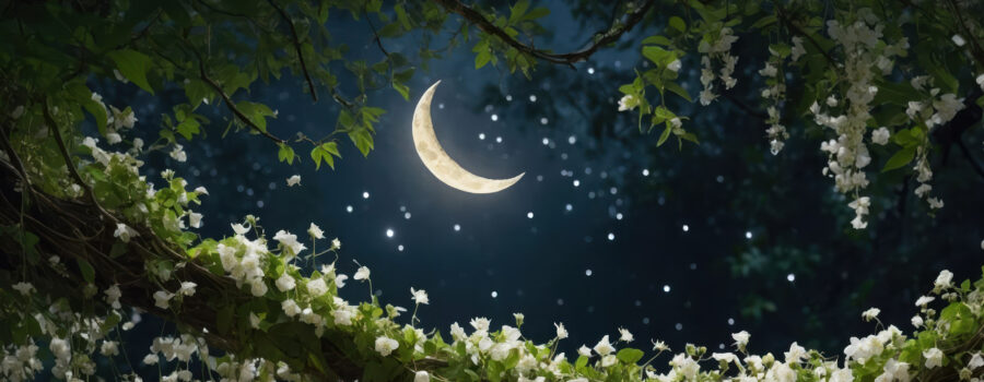 Moon over garden