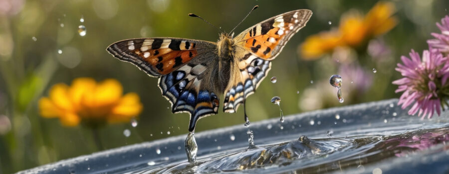 Butterfly water feature