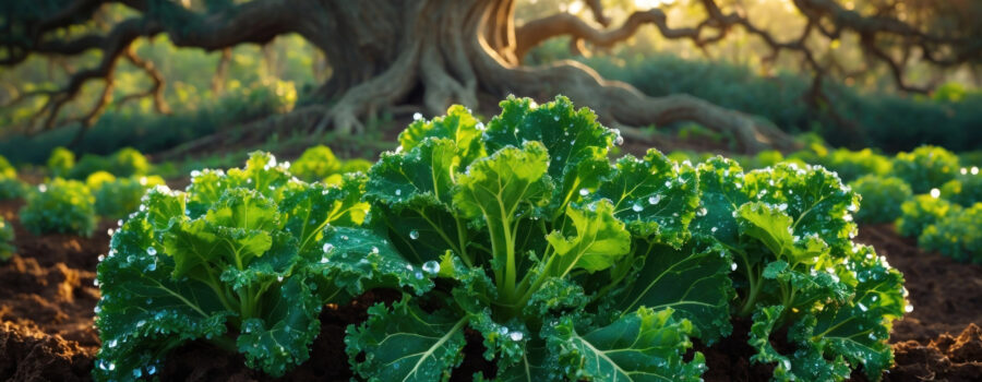 winter oak tree microclimate kale