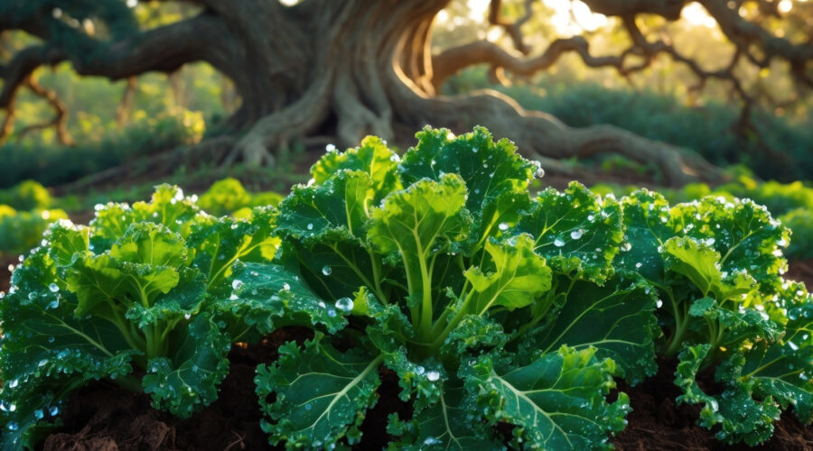 winter oak tree microclimate kale